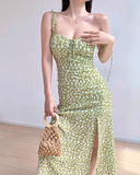 Niulatu print suspender dress HZ1108