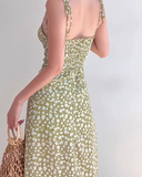 Niulatu print suspender dress HZ1108