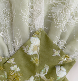 Niulatu Green A-line Mesh Lace Sequined Short Prom Dress Homecoming Dress HZ1026