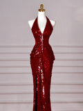 Niulatu Mermaid V-neck Sequins Long Prom Dress,Formal Prom Dress HZ1108