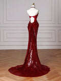 Niulatu Mermaid V-neck Sequins Long Prom Dress,Formal Prom Dress HZ1108