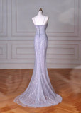 Niulatu Mermaid Spaghetti Straps Tulle Sequin Long Proml Dress, Formal Party Dress HZ1108