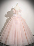 Niulatu A-Line Off Shoulder Tulle Long Prom Dress, Lovely Evening Sweet 16 Dress HZ1108