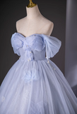 Niulatu Sweetheart Neck Tulle Long Prom Dress, Sweet Formal Dress HZ1108