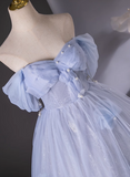 Niulatu Sweetheart Neck Tulle Long Prom Dress, Sweet Formal Dress HZ1108