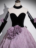 Niulatu Sweetheart Tulle Velvet Long Prom Dress, Sweet 16 Dress HZ1108