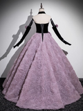 Niulatu Sweetheart Tulle Velvet Long Prom Dress, Sweet 16 Dress HZ1108