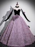 Niulatu Sweetheart Tulle Velvet Long Prom Dress, Sweet 16 Dress HZ1108