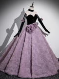 Niulatu Sweetheart Tulle Velvet Long Prom Dress, Sweet 16 Dress HZ1108