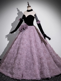 Niulatu Sweetheart Tulle Velvet Long Prom Dress, Sweet 16 Dress HZ1108