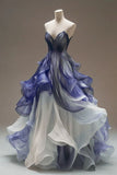 Niulatu V-neck Tulle Long Prom Dress, Unique Quinceanera Dresses HZ1026