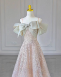 Niulatu Spaghetti Strap Tulle Sequins Long Prom Dress, Sweet 16 Dress HZ1108