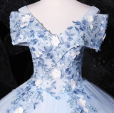 Niulatu 0ff-the-shoulder Tulle Embroidery Long Prom Dress, Elegant Long Formal Dress HZ1108