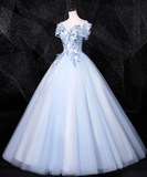 Niulatu 0ff-the-shoulder Tulle Embroidery Long Prom Dress, Elegant Long Formal Dress HZ1108