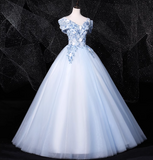 Niulatu 0ff-the-shoulder Tulle Embroidery Long Prom Dress, Elegant Long Formal Dress HZ1108