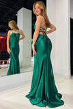 Niulatu Green Satin Mermaid Tight Prom Gown HZ1108