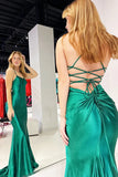 Niulatu Green Satin Mermaid Tight Prom Gown HZ1108