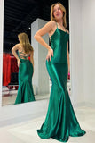 Niulatu Green Satin Mermaid Tight Prom Gown HZ1108
