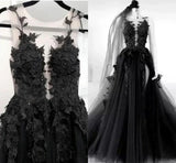 Niulatu A-Line Tulle Lace Appliques Sleeveless,Backless Train Wedding Dresses HZ1108