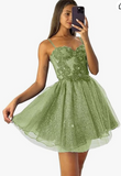 Niulatu Sweetheart Neck Tulle Lace Short Prom Dress, Dark Blue Homecoming Dress HZ1108