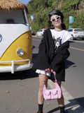 Niulatu and cool hot girl style fashion one-shoulder underarm bag niche design motorcycle bag HZ1108