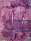 Niulatu Printed A Line Spaghetti Strap Corset Prom Dress HZ1108