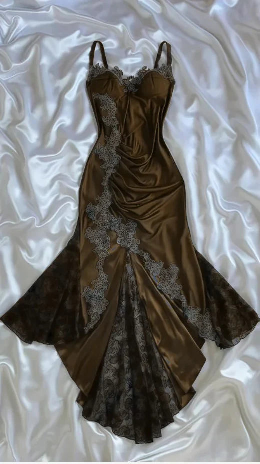 Niulatu Navy Blue Mermaid Lace Prom Dress Party Dress HZ0113