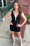 Niulatu Deep V-Neck Homecoming Dresses With Applique HZ1108