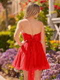 Niulatu Line Tulle Strapless Homecoming Dress HZ1108
