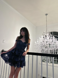 Niulatu Sweetheart Tiered Short Homecoming Dress HZ1108