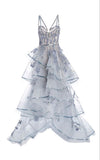 Niulatu Spaghetti Straps Tulle Embroidered Long Ball Dress HZ1108