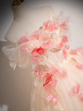 Niulatu A-line Off-Shoulder Tulle Long Prom Dress, Sweet 16 Dress HZ1108