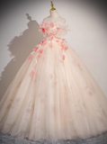 Niulatu A-line Off-Shoulder Tulle Long Prom Dress, Sweet 16 Dress HZ1108