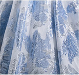 Niulatu A-line U-neck Floral Satin Long Prom dress, Elegant Formal Evening Gown HZ1108