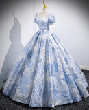 Niulatu A-line U-neck Floral Satin Long Prom dress, Elegant Formal Evening Gown HZ1108