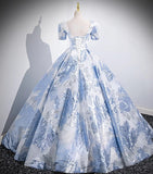 Niulatu A-line U-neck Floral Satin Long Prom dress, Elegant Formal Evening Gown HZ1108