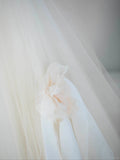 Niulatu Champagne A-Line Strapless Tulle Wedding Dress£¬Gentle Beaded Long Bridal Dress HZ1108
