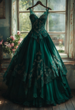 Niulatu A-line Sweetheart Neck Tulle Lace Long Prom Dress Applique Sweet Flower Wedding Dress HZ1026