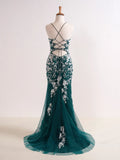 Niulatu V Neck Long Prom Dress with Appliques Beading HZ1103