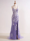 Niulatu V Neck Long Prom Dress with Appliques Beading HZ1103