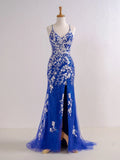 Niulatu V Neck Long Prom Dress with Appliques Beading HZ1103