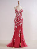 Niulatu V Neck Long Prom Dress with Appliques Beading HZ1103