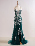 Niulatu V Neck Long Prom Dress with Appliques Beading HZ1103