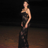Niulatu Mermaid Spaghetti Strap Long Prom Dress See-through Evening Dress With Slit HZ1103