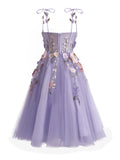 Niulatu Sweetheart Neckline Lavender Applique Mini Short Prom Dress Homecoming Dress HZ1103