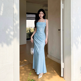Niulatu Mermaid Spaghetti Strap Simple Long Prom Dress HZ1103