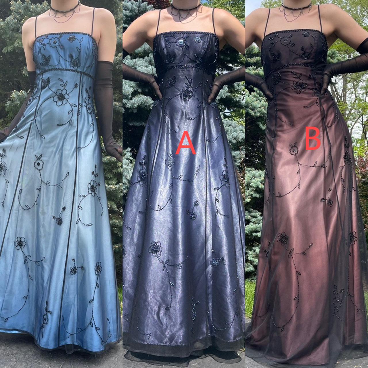 Niulatu Blue Gradient Empire Prom Dresses Backless Romantic Beaded Evening Dresses Guest Dresses HZ1026