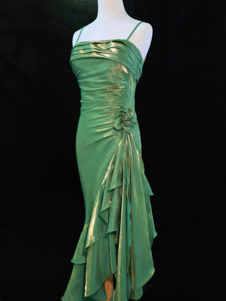 Niulatu Spaghetti Straps Chiffon Satin Ruffled Prom Dresses Fairytale Party Dresses HZ1026