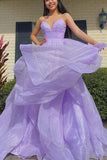 Niulatu Elegant A-line V-neck Spaghetti Strap Tulle Long Prom Dress HZ1103