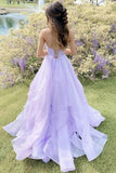 Niulatu Elegant A-line V-neck Spaghetti Strap Tulle Long Prom Dress HZ1103